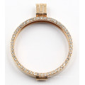 Fashion Slim Edge Locket Pendant with Full of Zironia Jewelry